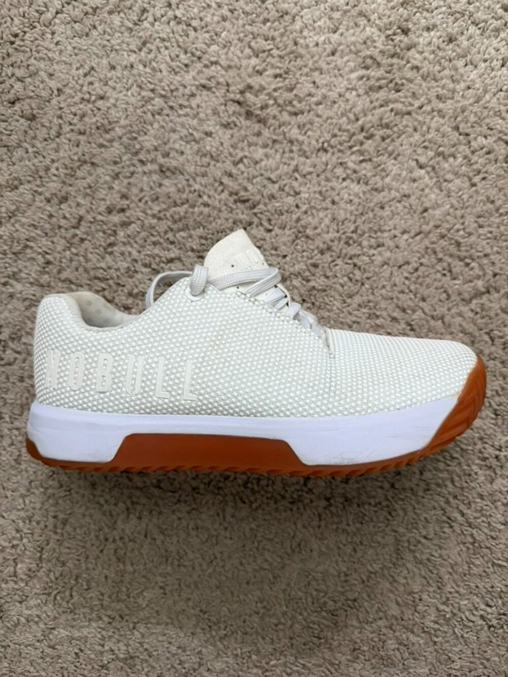 NOBULL SuperFabric Trainer Shoes Womens 7.5 Mens 6 White Gum Sole Training Gym